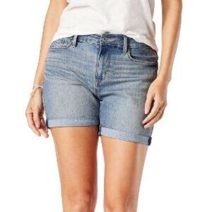 Signature by Levi Strauss Mid Rise Cuffed Denim Short Size 14 Misses